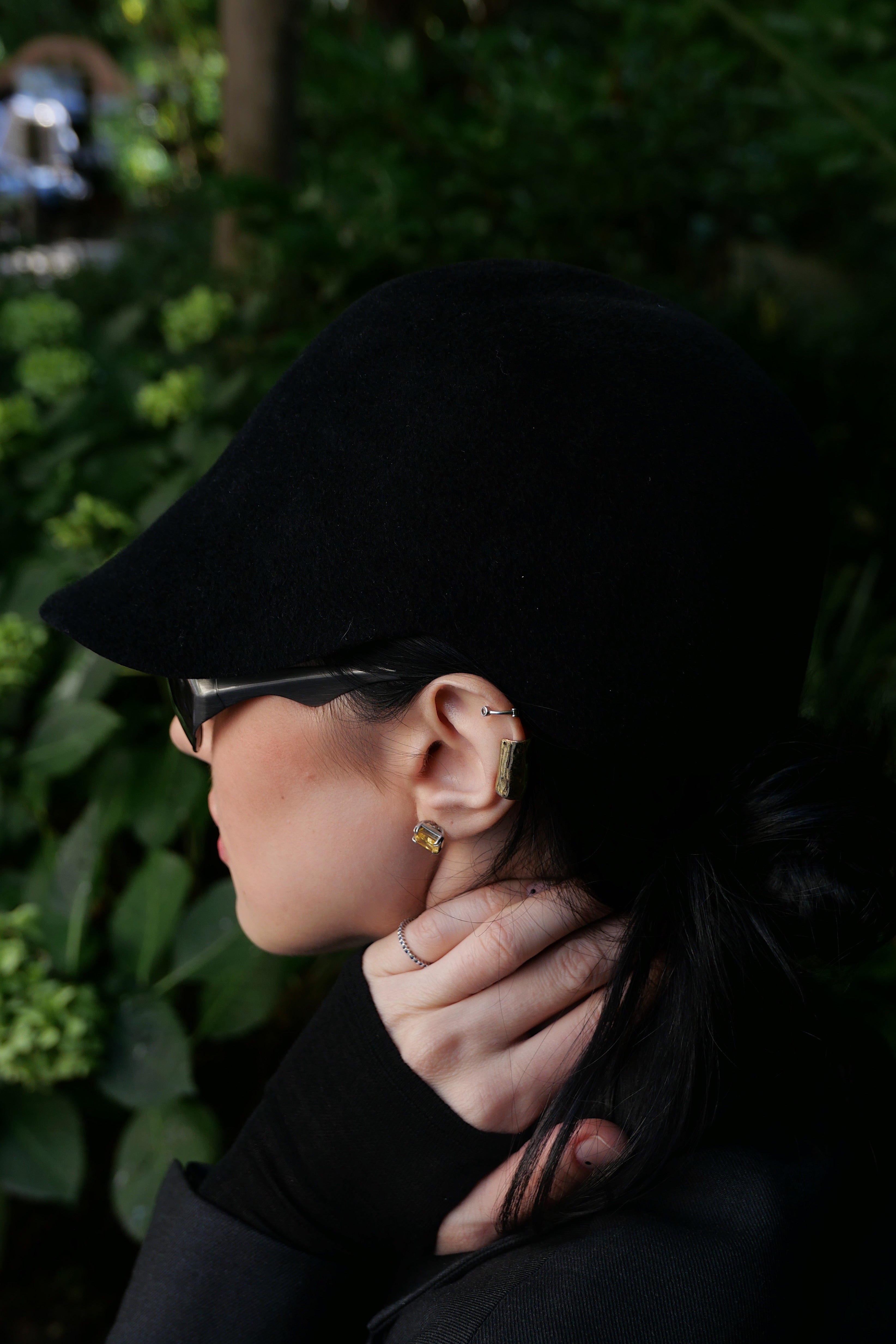 Pendientes de plata con fabulita de corte princesa y circonitas amarillas