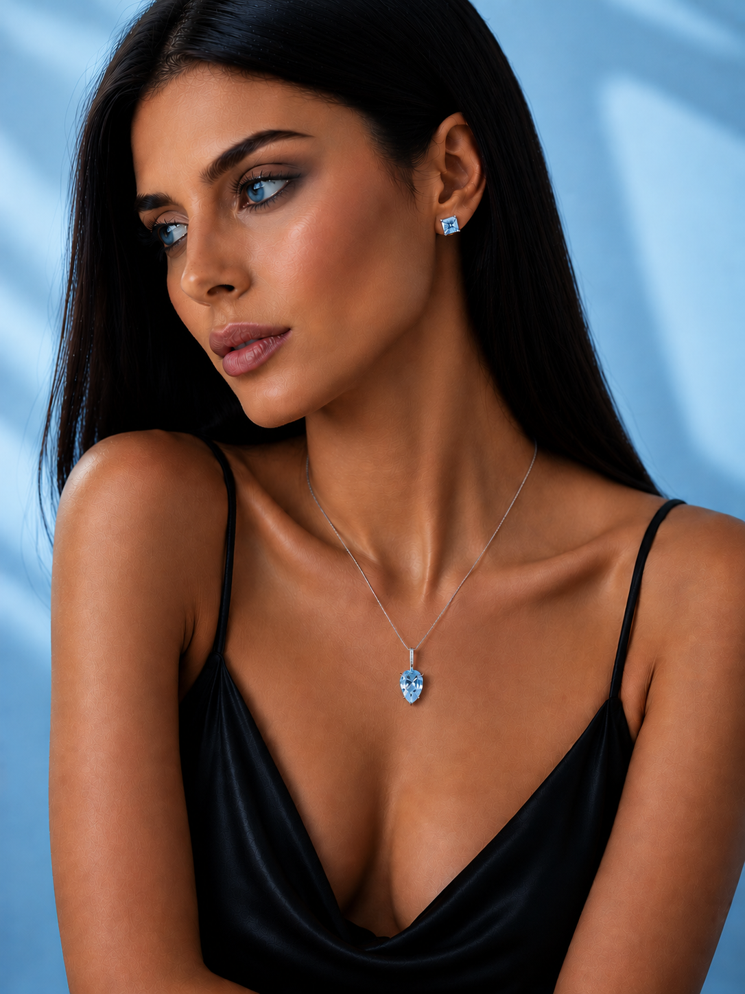 Fancy Blue Fabulite Silver Pendant