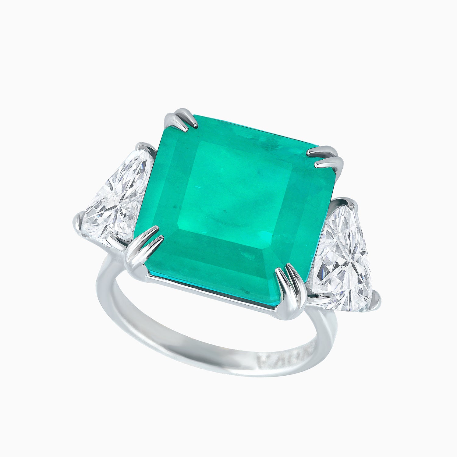 Tourmaline Quartz Silver Ring with with Cubic Zirconia Accents