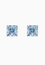 Fancy Blue Fabulite Silver Stud Earrings