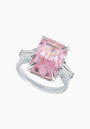 Fancy Pink Fabulite Silver Ring