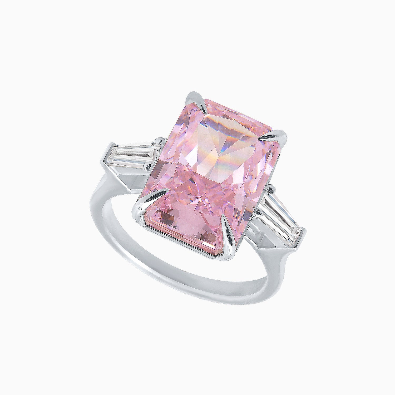 Fancy Pink Fabulite Silver Ring