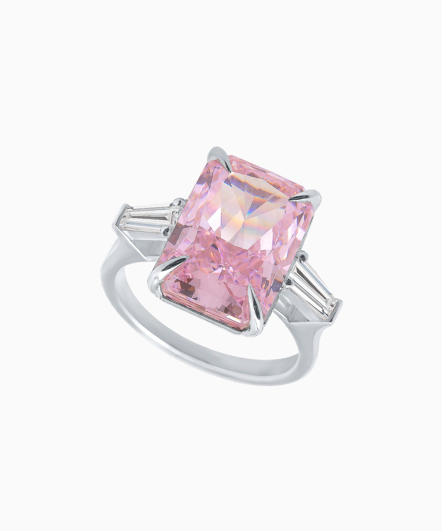 Fancy Pink Fabulite Silver Ring