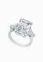 Silver Ring with Octagon-Cut Clear Fabulite