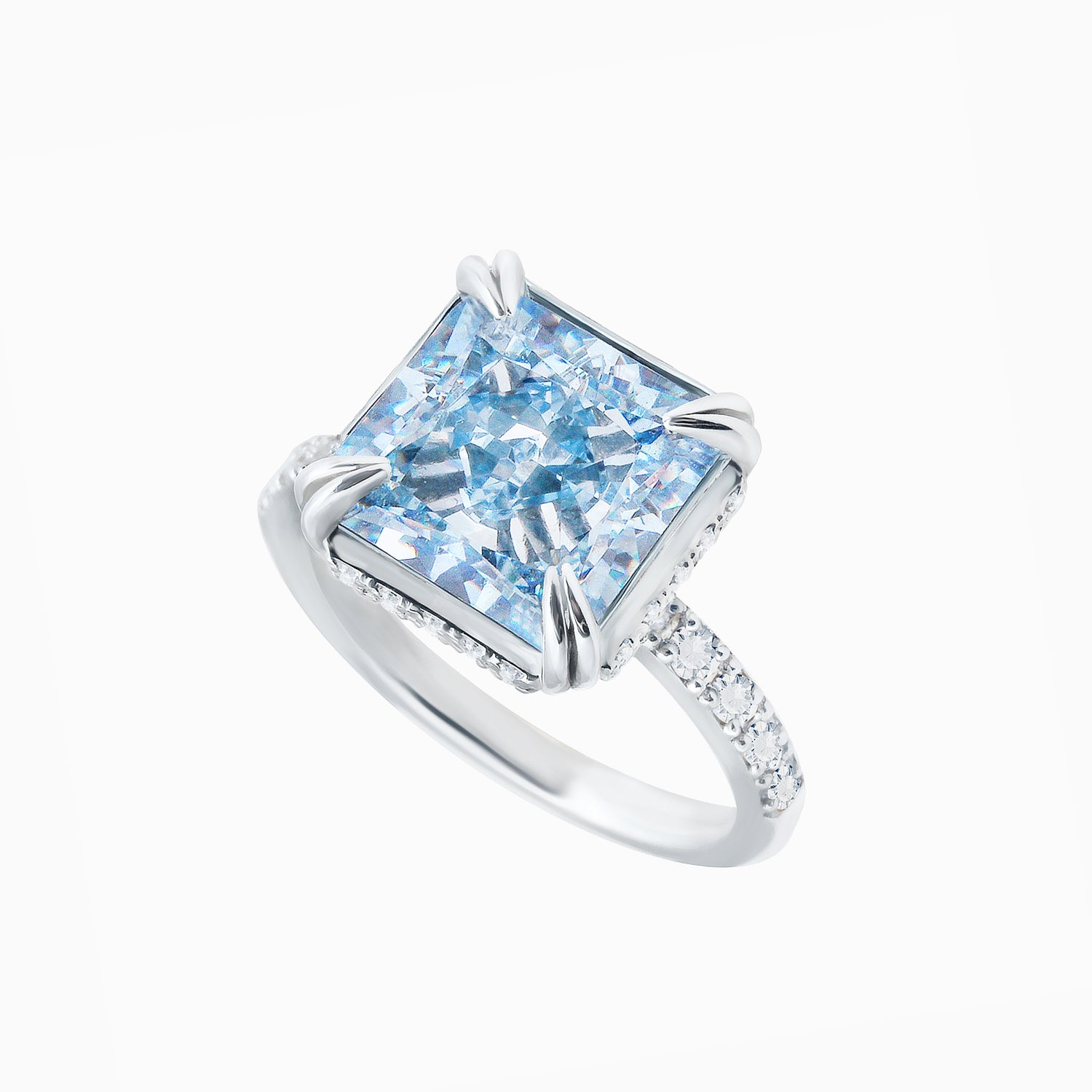 Fancy Blue Fabulite Silver Ring