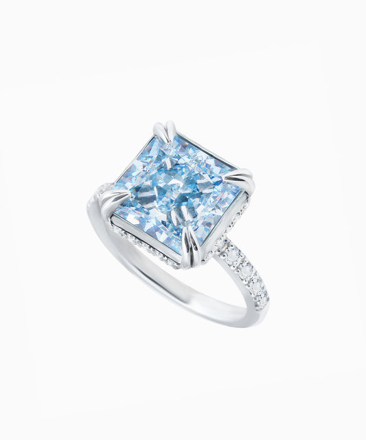 Fancy Blue Fabulite Silver Ring