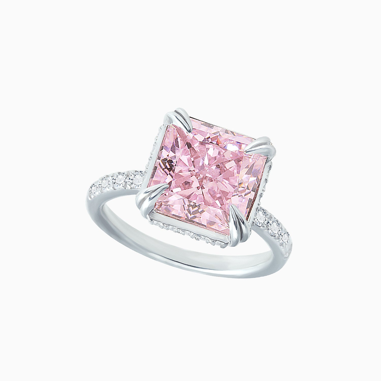 Fancy Pink Fabulite Silver Ring