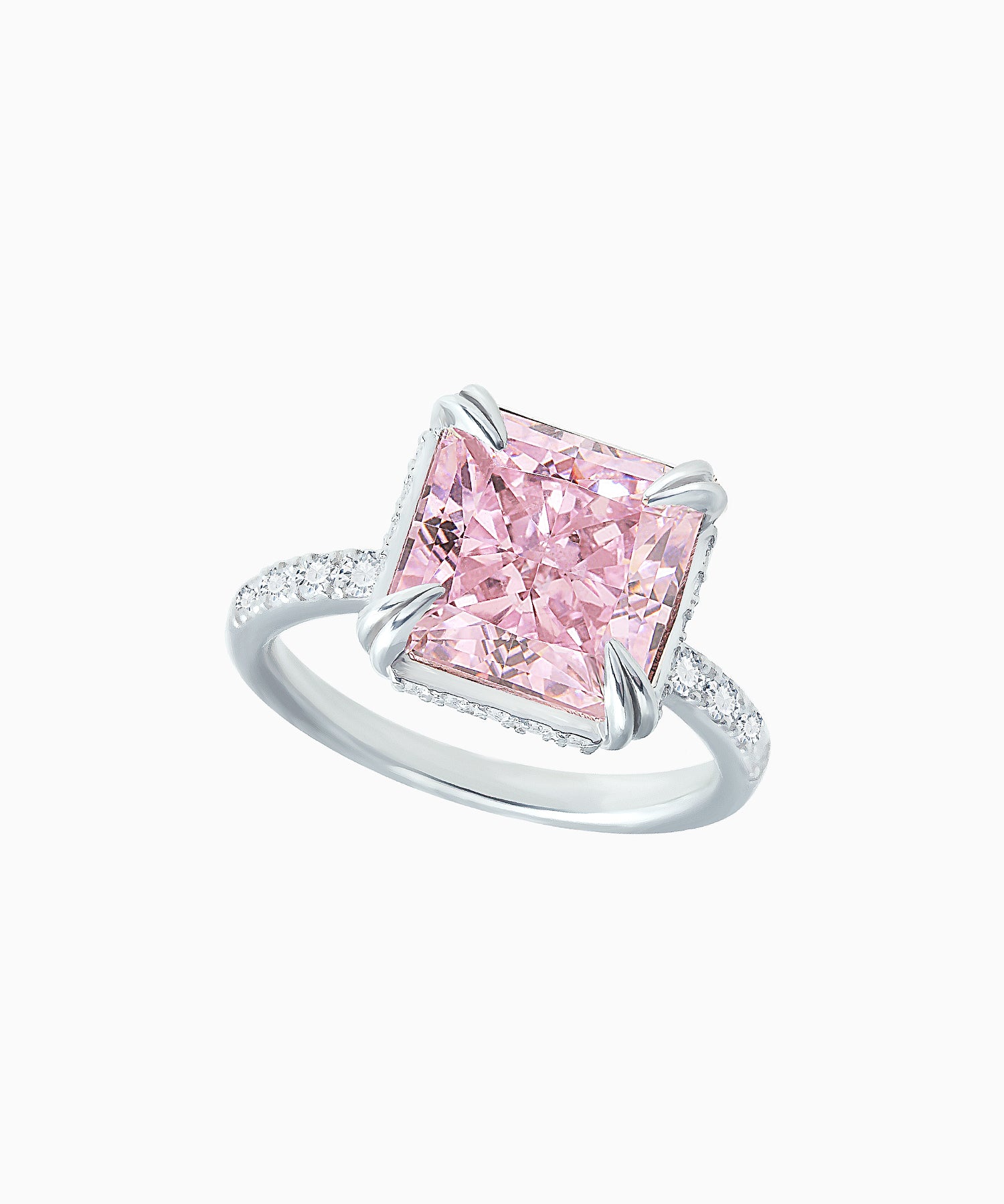 Fancy Pink Fabulite Silver Ring