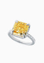 Fancy Vivid Yellow Fabulite Silver Ring