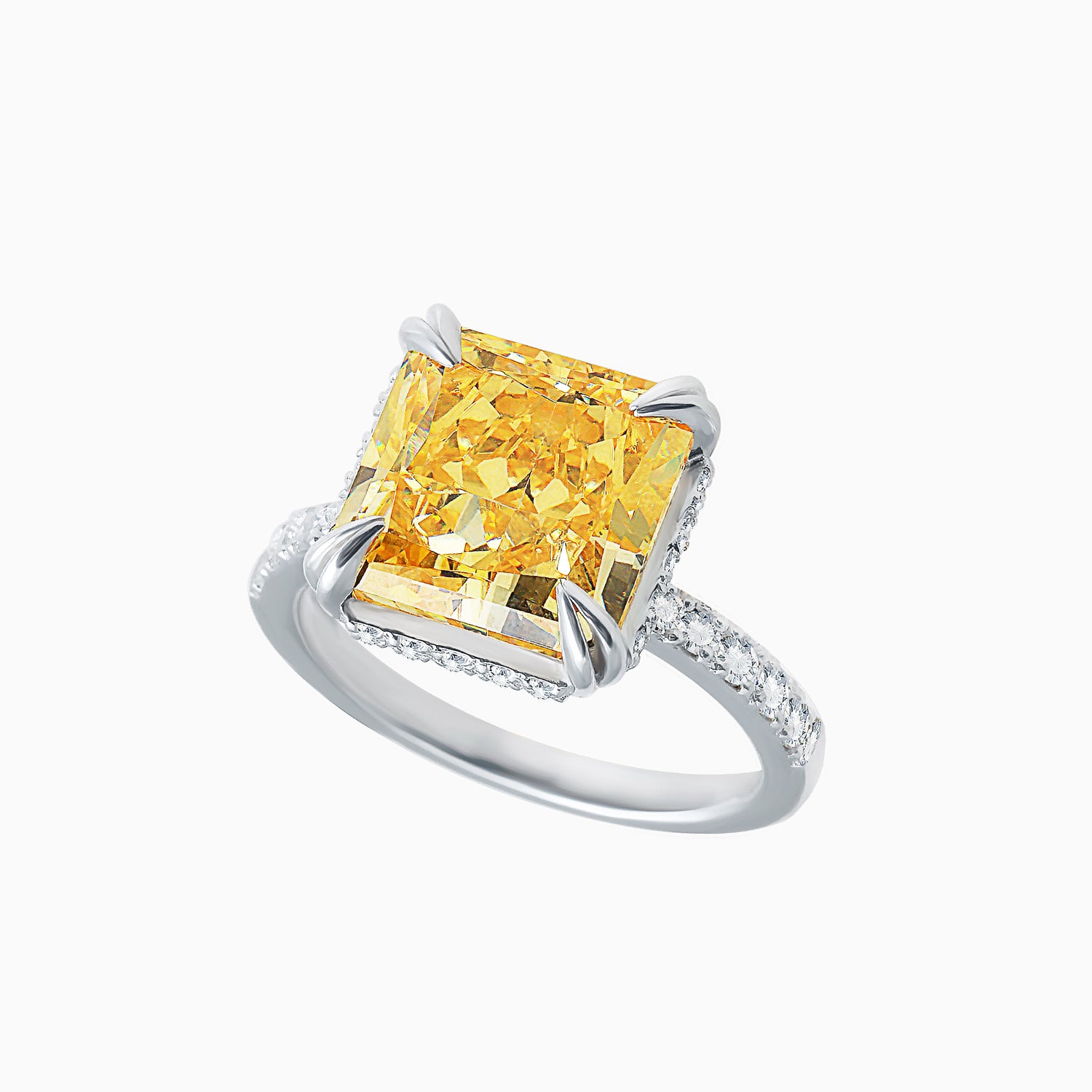 Fancy Vivid Yellow Fabulite Silver Ring