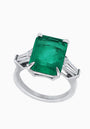 Emerald Quartz Silver Ring with Fabulite Accents
