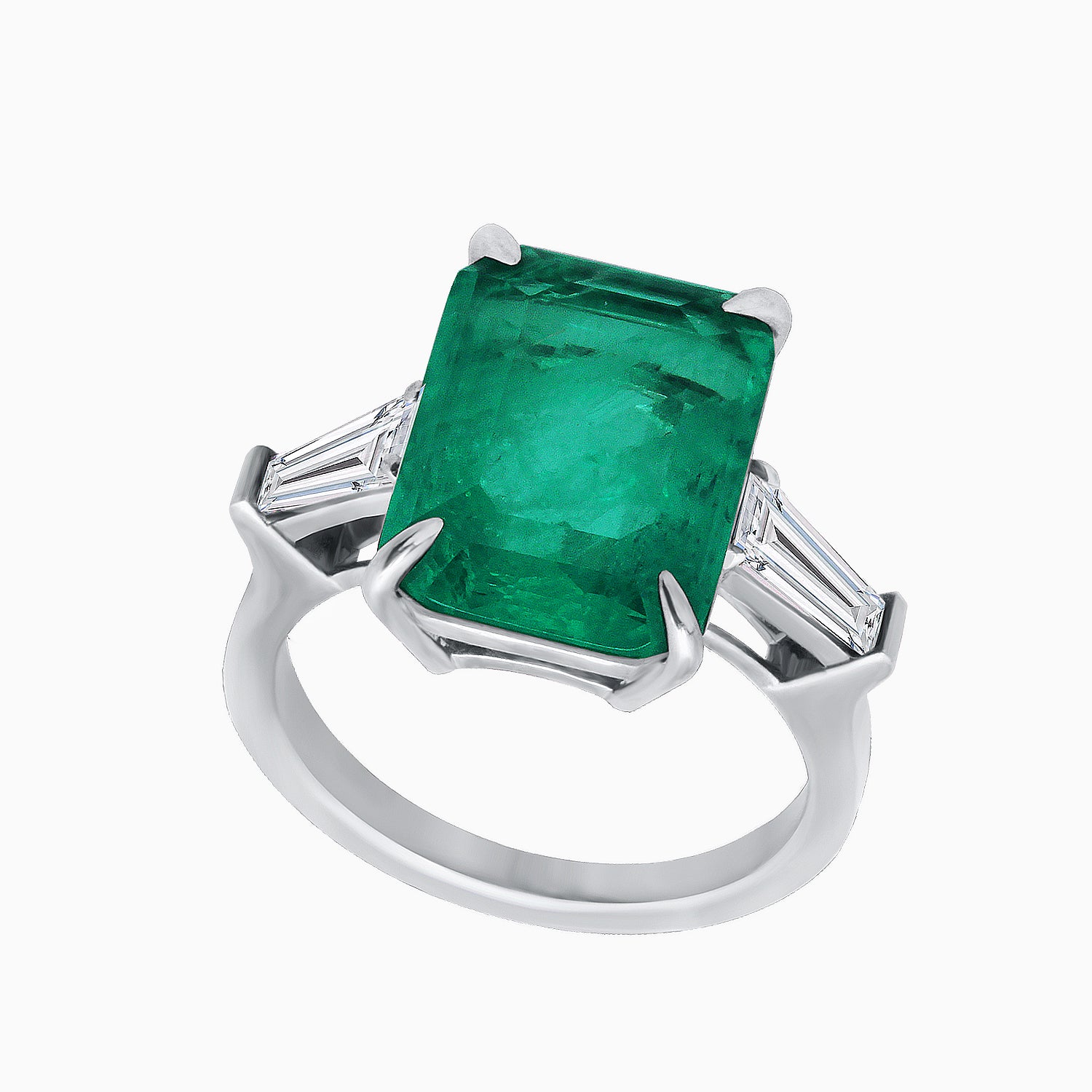Emerald Quartz Silver Ring with Fabulite Accents
