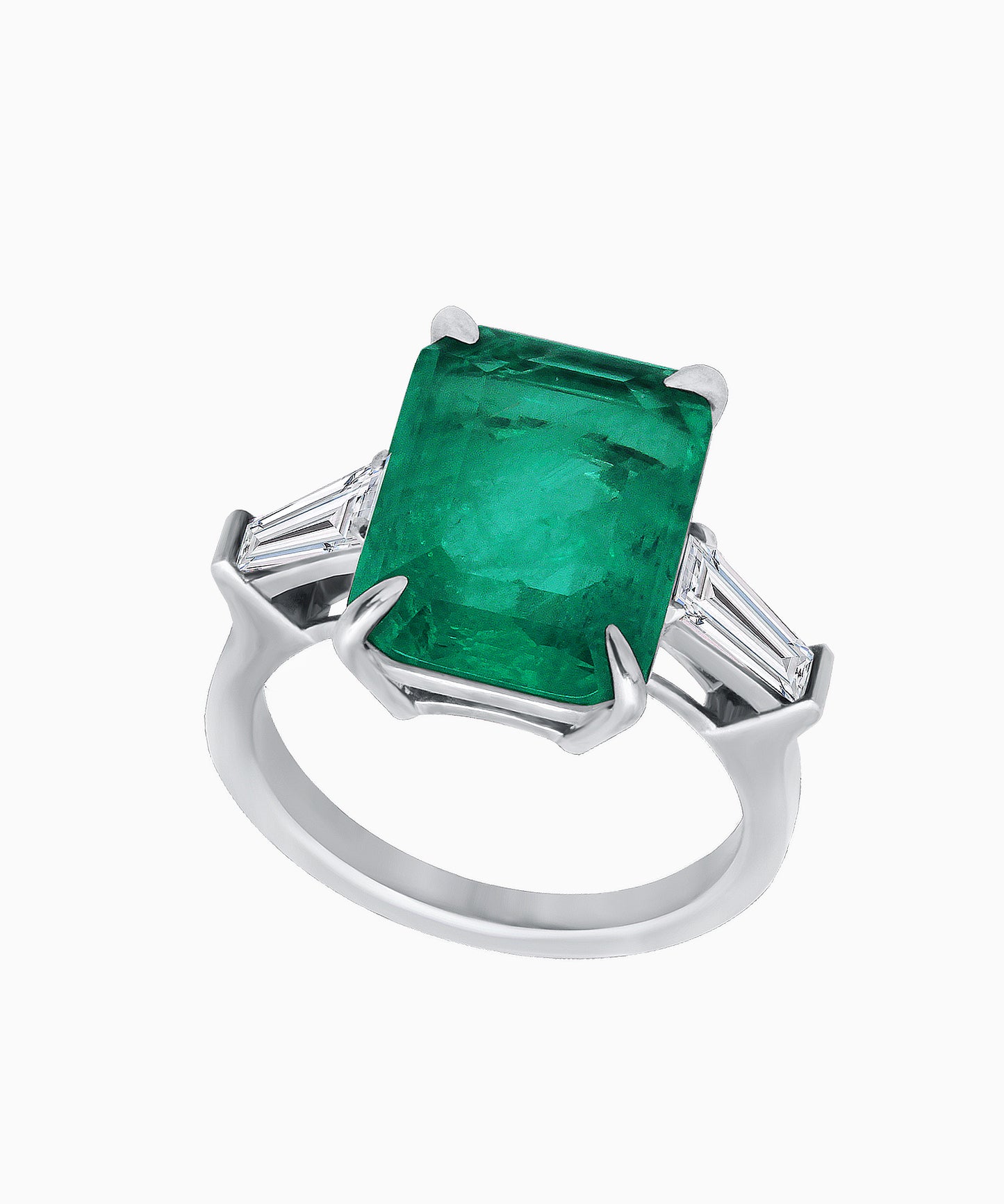 Emerald Quartz Silver Ring with Fabulite Accents