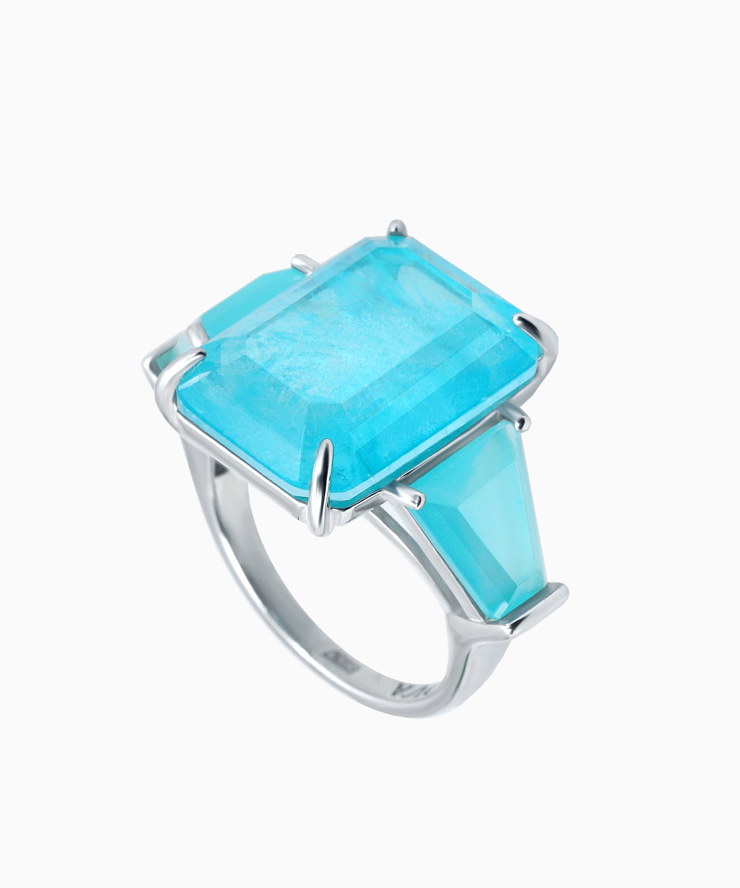 Aquamarine Quartz Silver Ring
