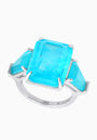 Aquamarine Quartz Silver Ring