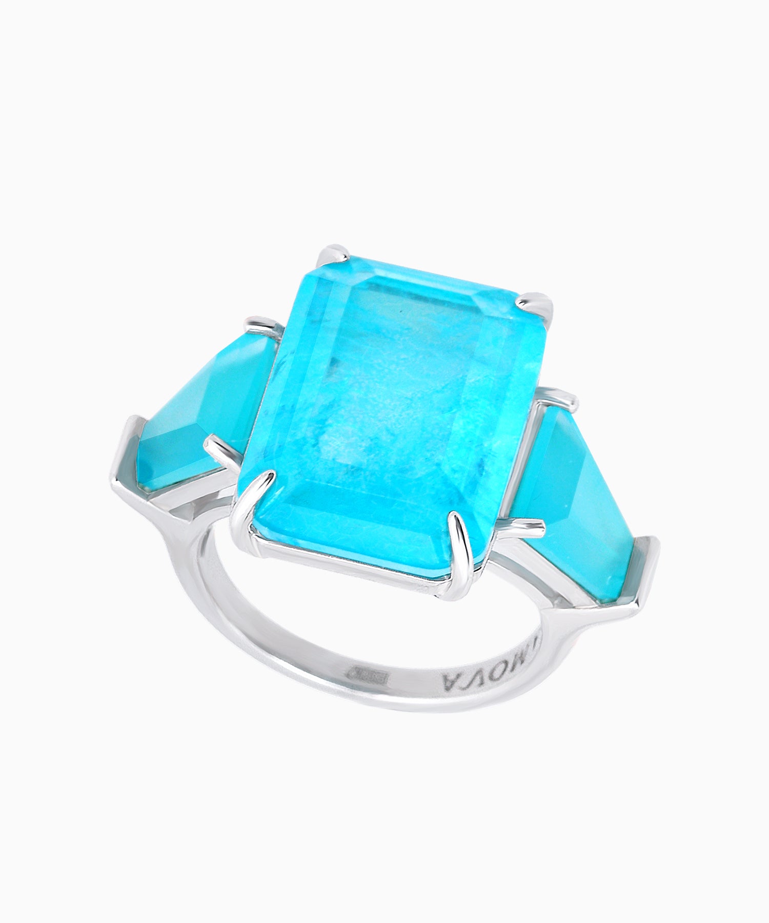 Aquamarine Quartz Silver Ring