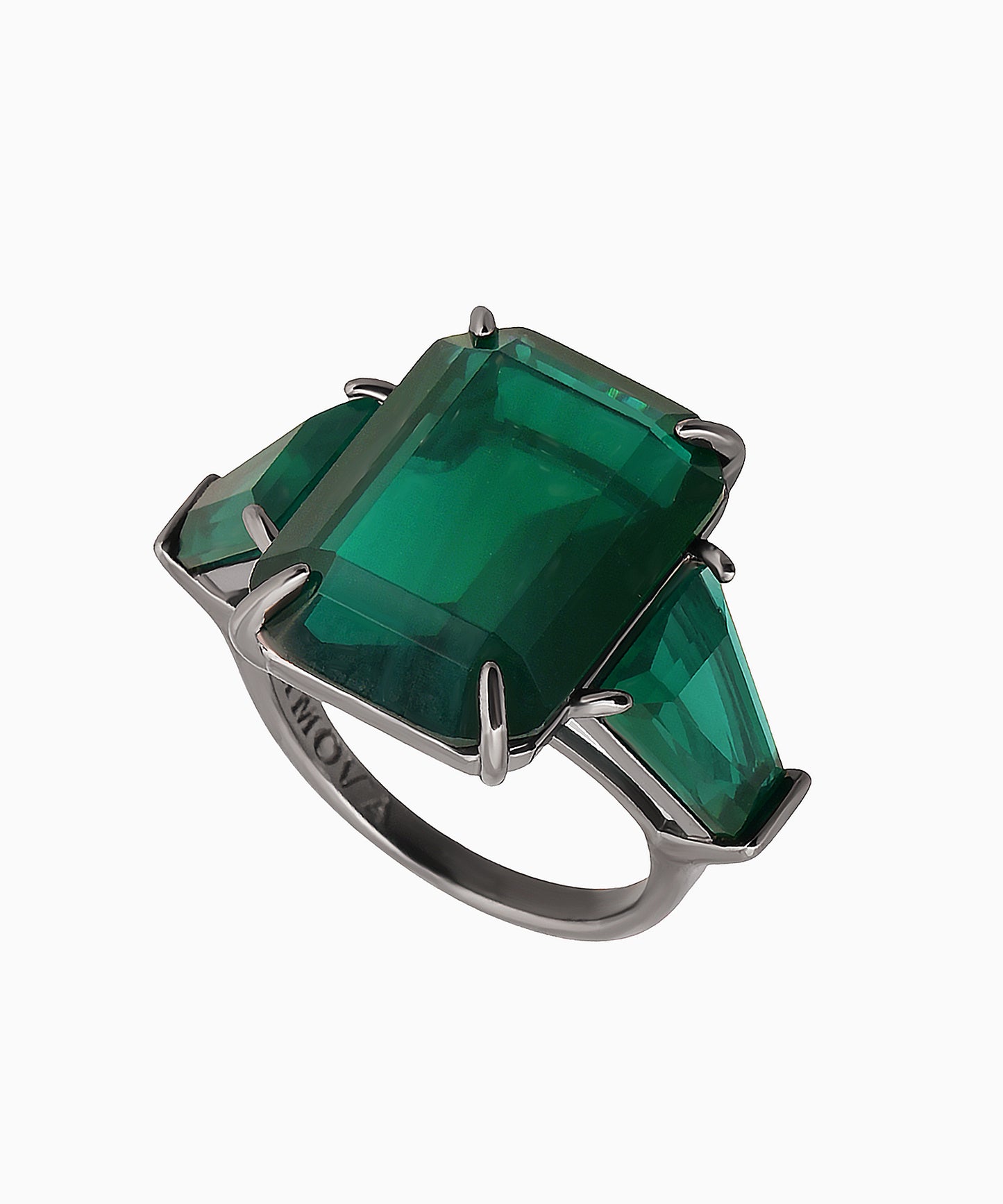 Green Zircon Silver Ring