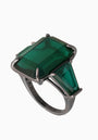 Green Zircon Silver Ring