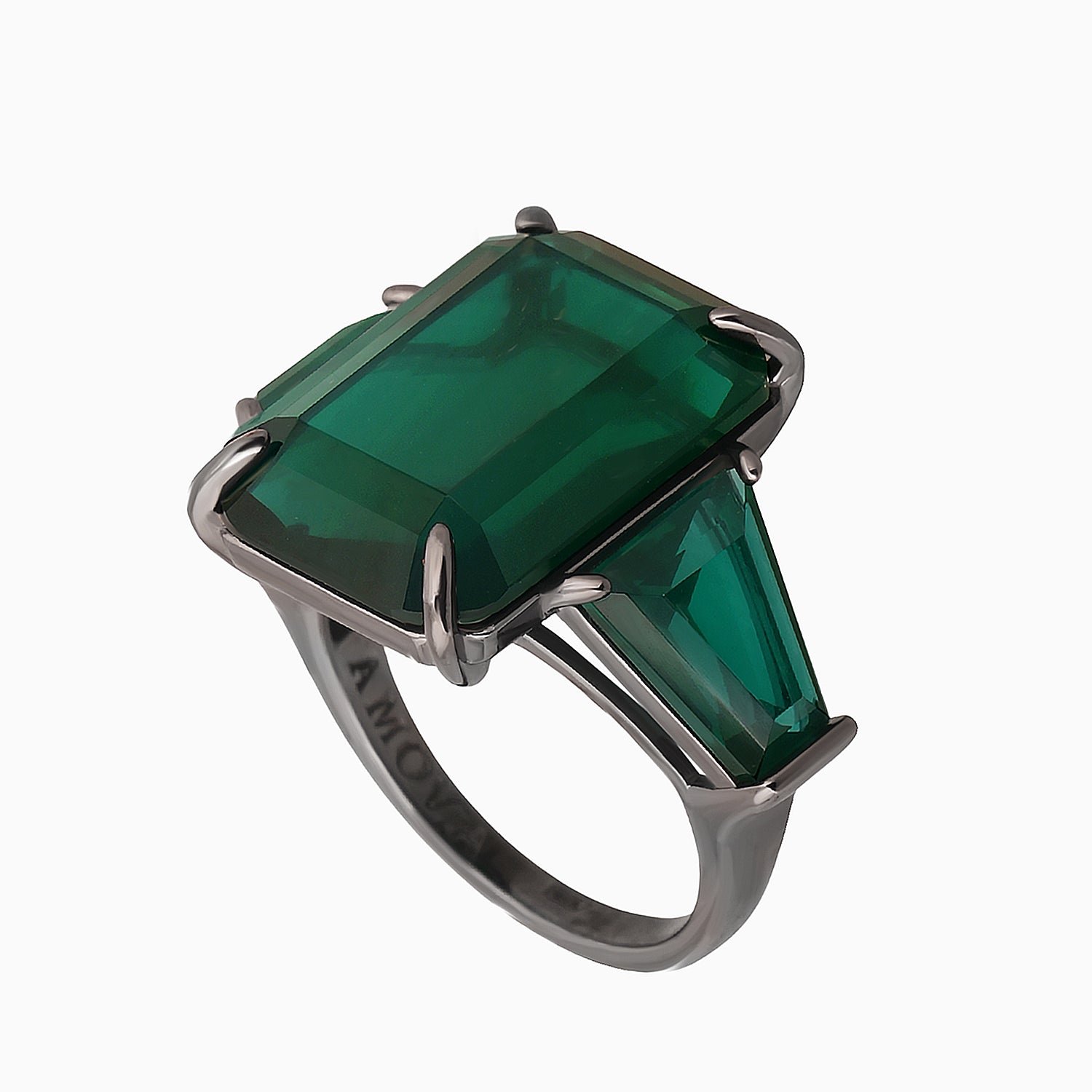 Green Zircon Silver Ring