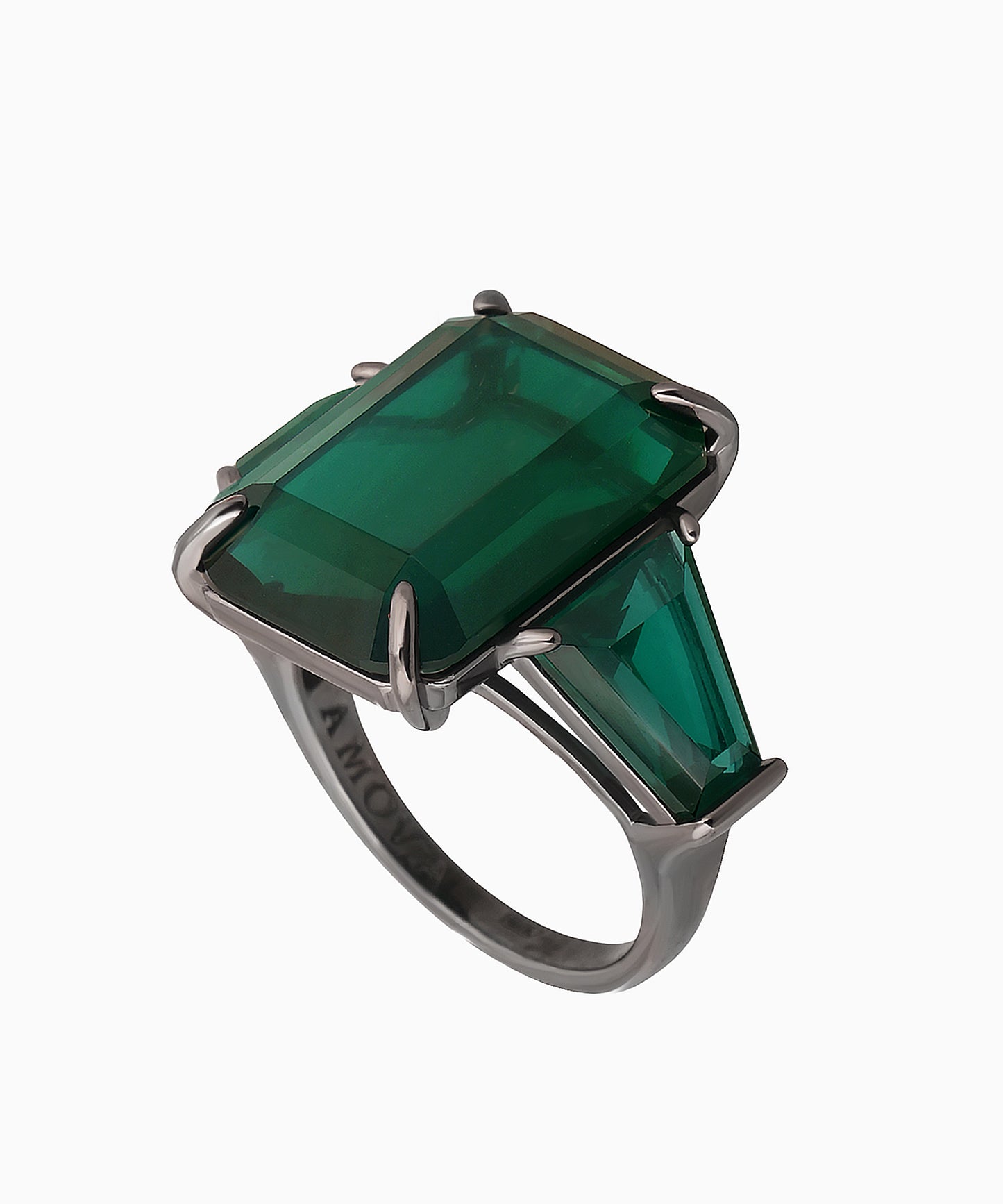 Green Zircon Silver Ring