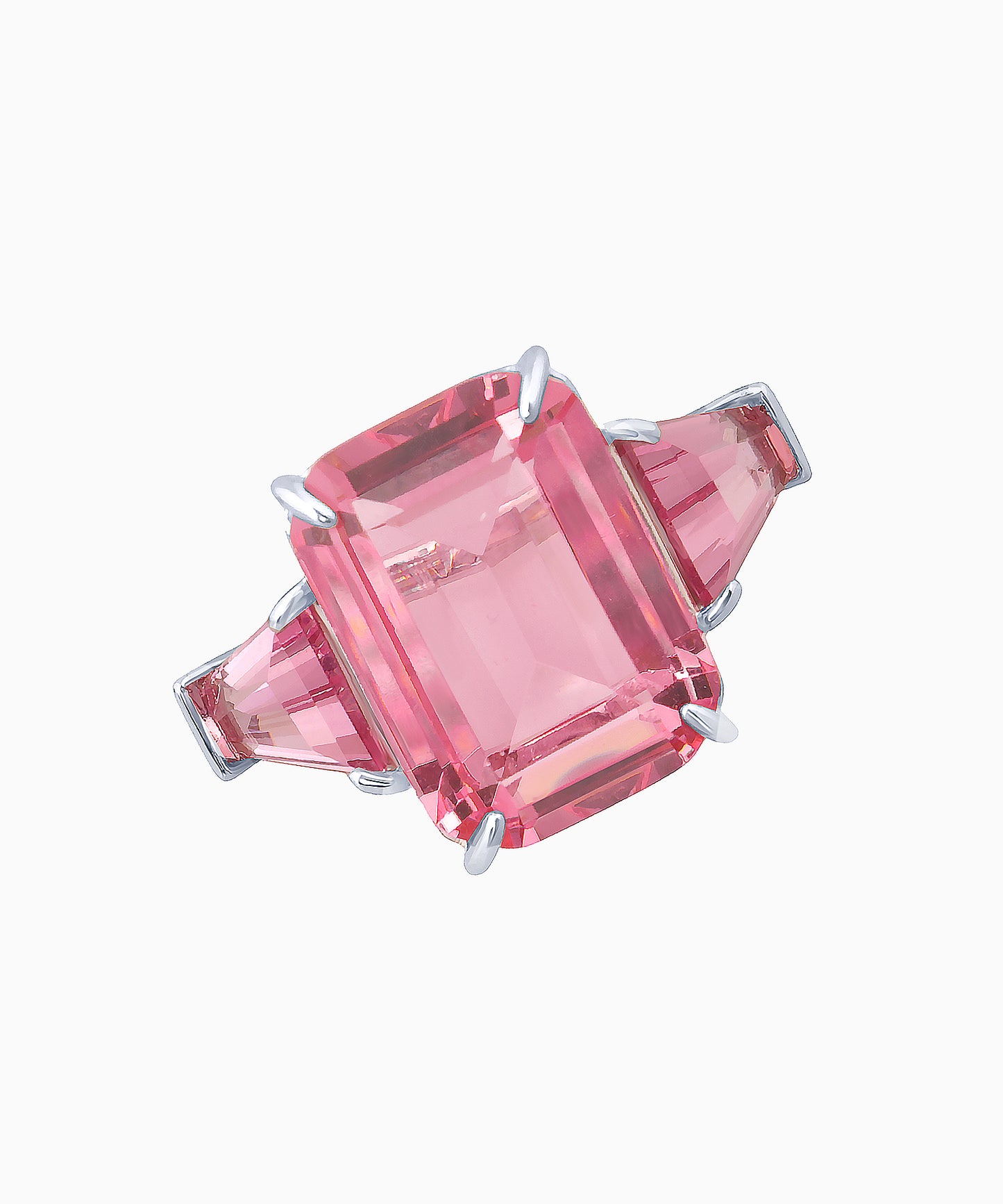 Light Pink Zircon Silver Ring