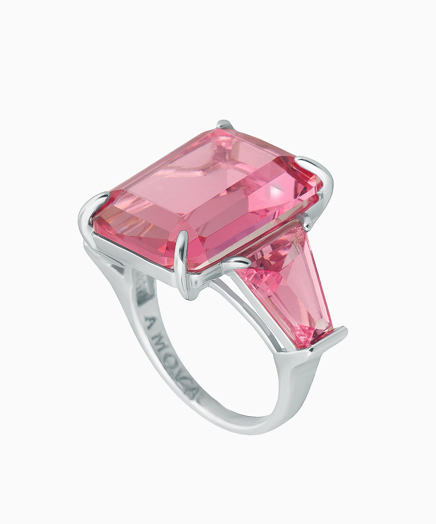 Light Pink Zircon Silver Ring