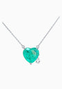 Tourmaline Quartz Silver Necklace with Cubic Zirconia Accents