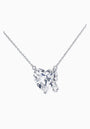 Heart-Cut Clear Fabulite Silver Necklace