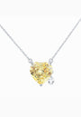 Heart-Cut Fancy Vivid Yellow Fabulite Silver Necklace