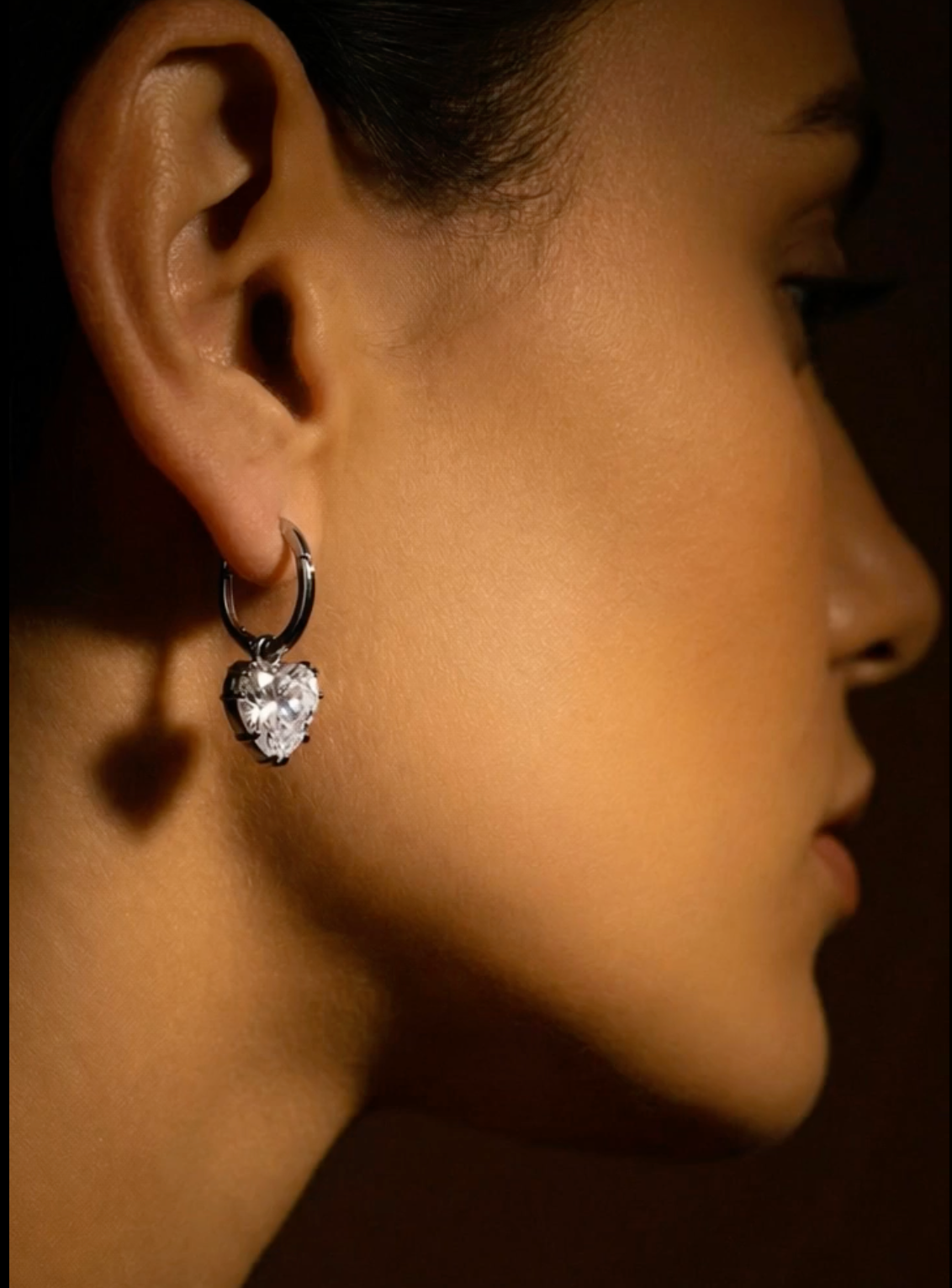 Asymmetrical Hoop Earrings in Black Rhodium-Plated Sterling Silver