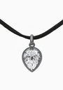 Black Rhodium Silver Pendant with Pear Cut Zircon