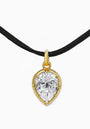 Pear-Cut Pendant in Sterling Silver with Yellow Gold Plating