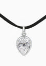 Pear-Cut Pendant in Sterling Silver with White Rhodium Plating