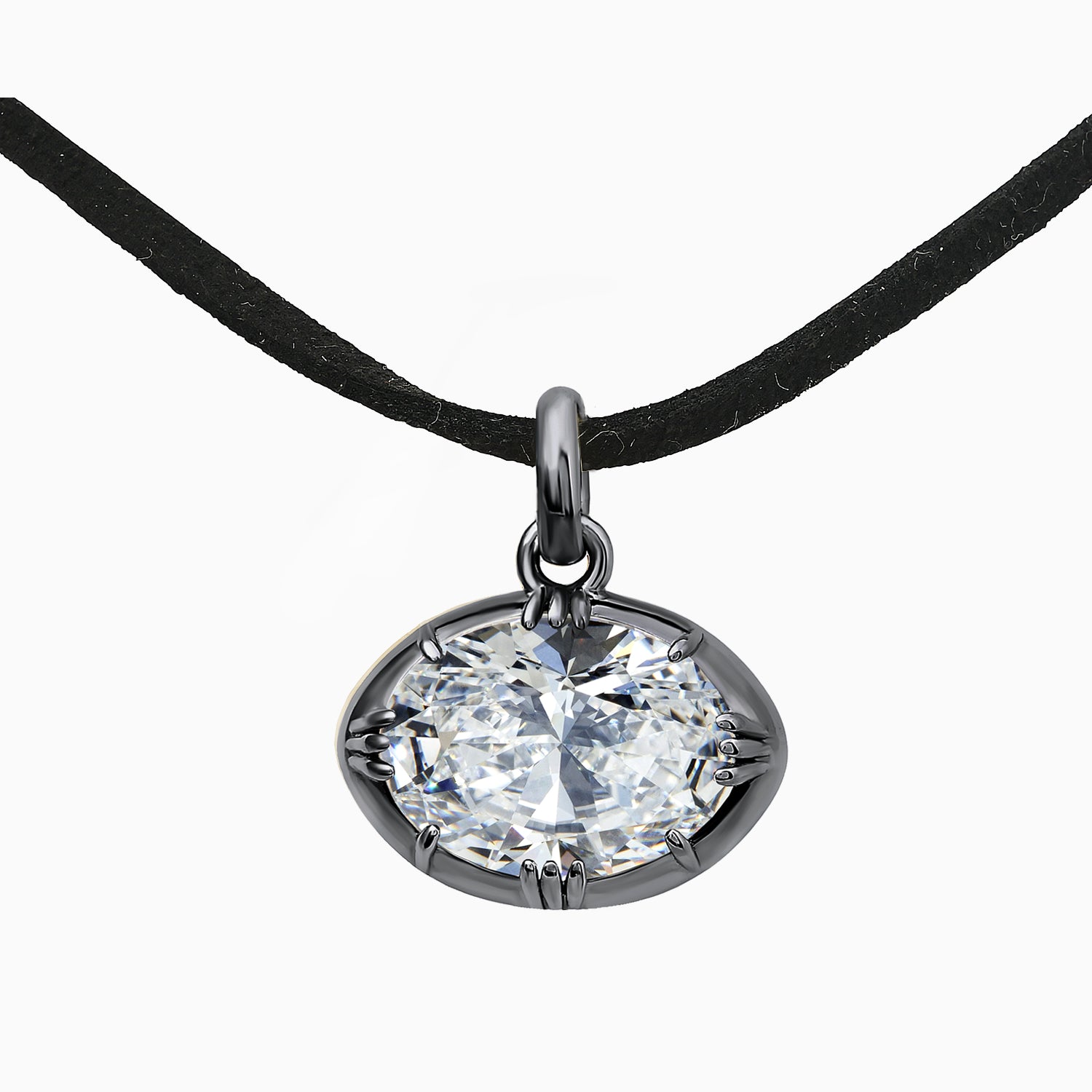 Black Rhodium Oval Pendant