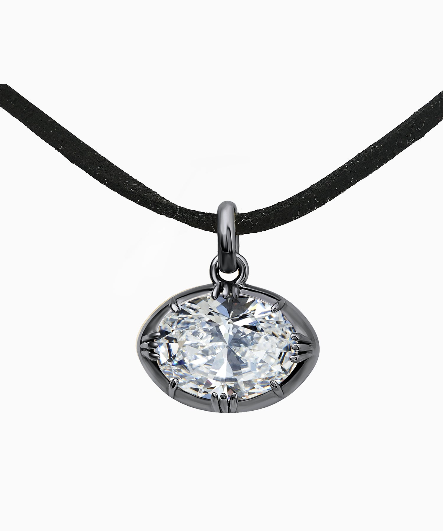 Black Rhodium Oval Pendant