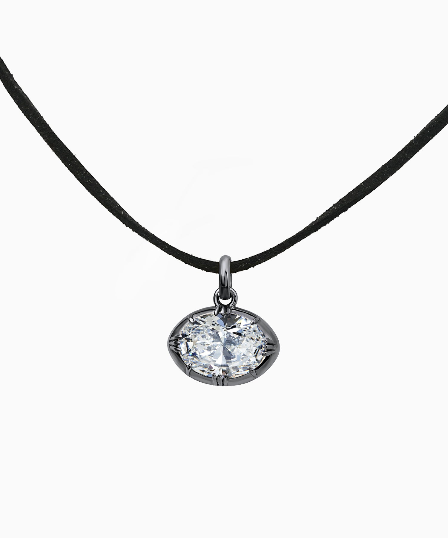 Black Rhodium Oval Pendant