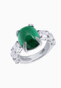 “Chrysler” Silver Ring with Emerald Zircon