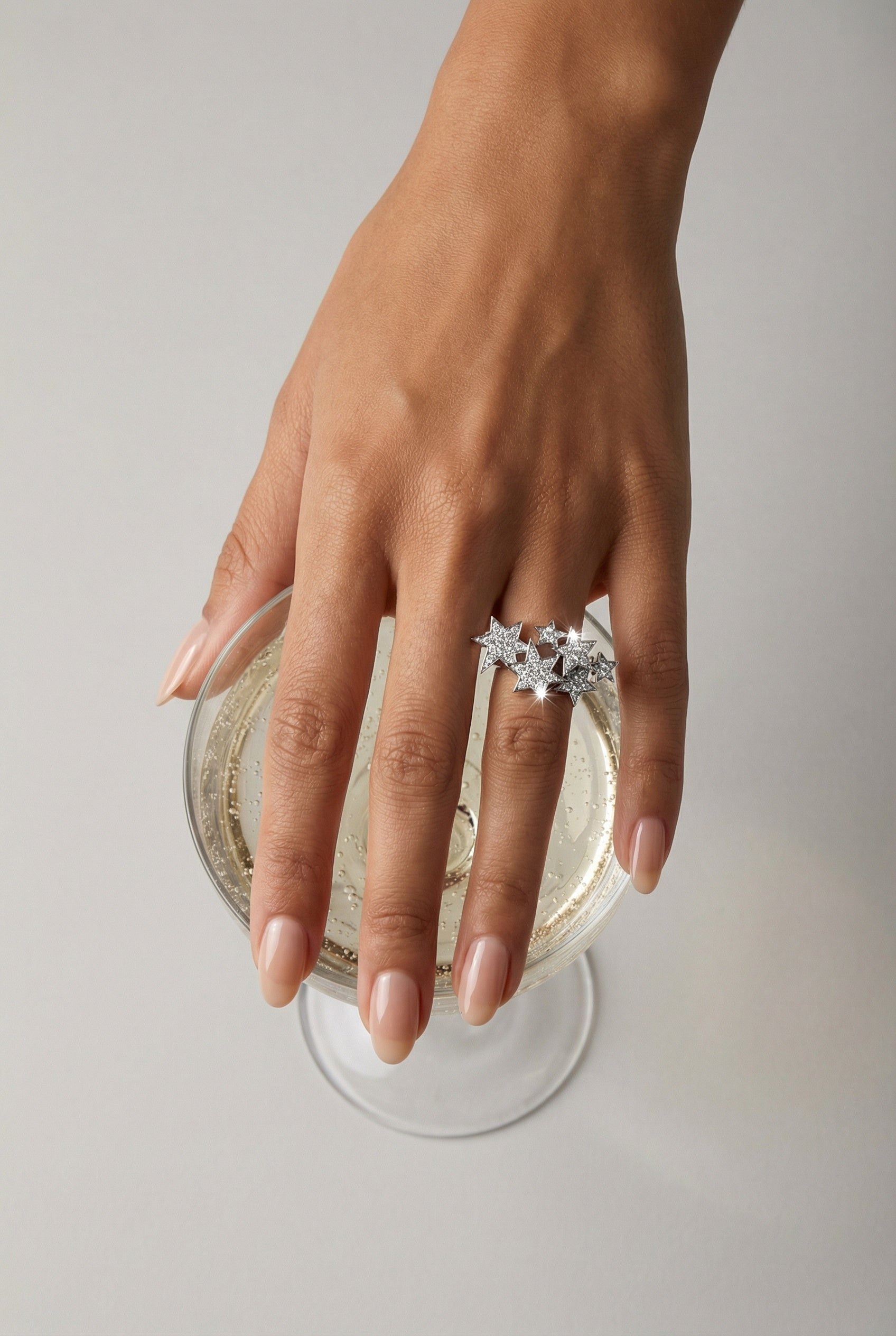 Milky Way Ring in White Rhodium - Plated Sterling Silver