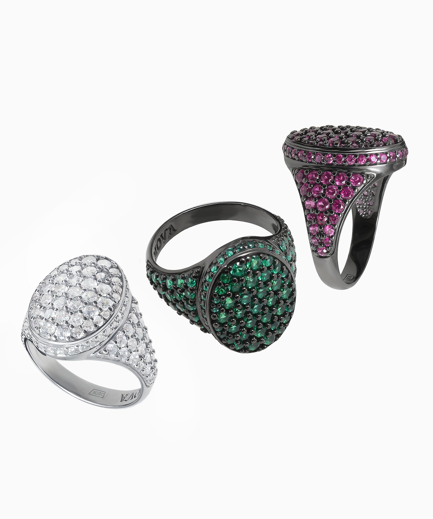 Sterling Silver Signet Ring with Green Nano Spinel