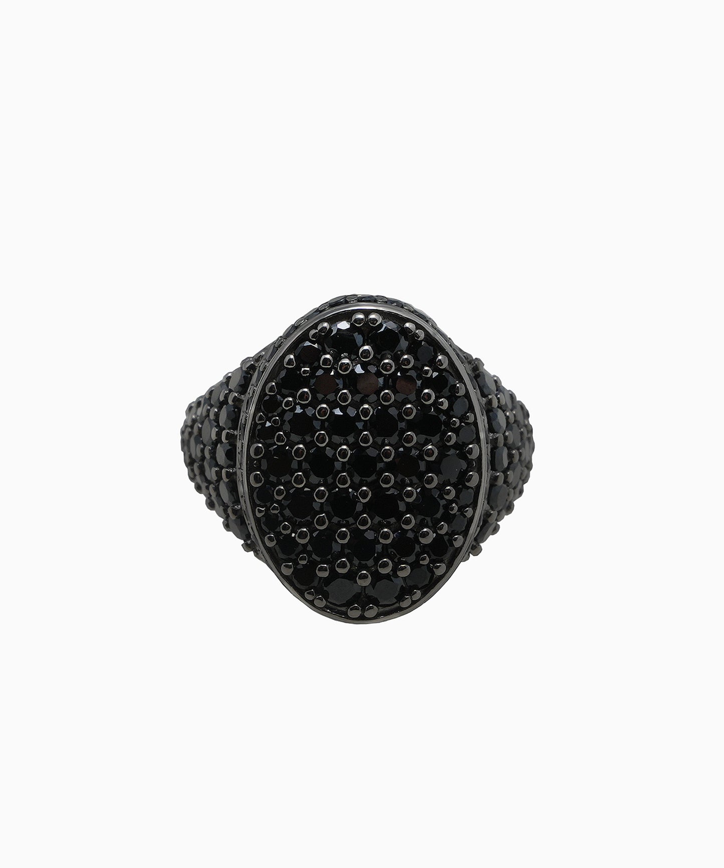 Silver Signet Ring with Black Spinel
