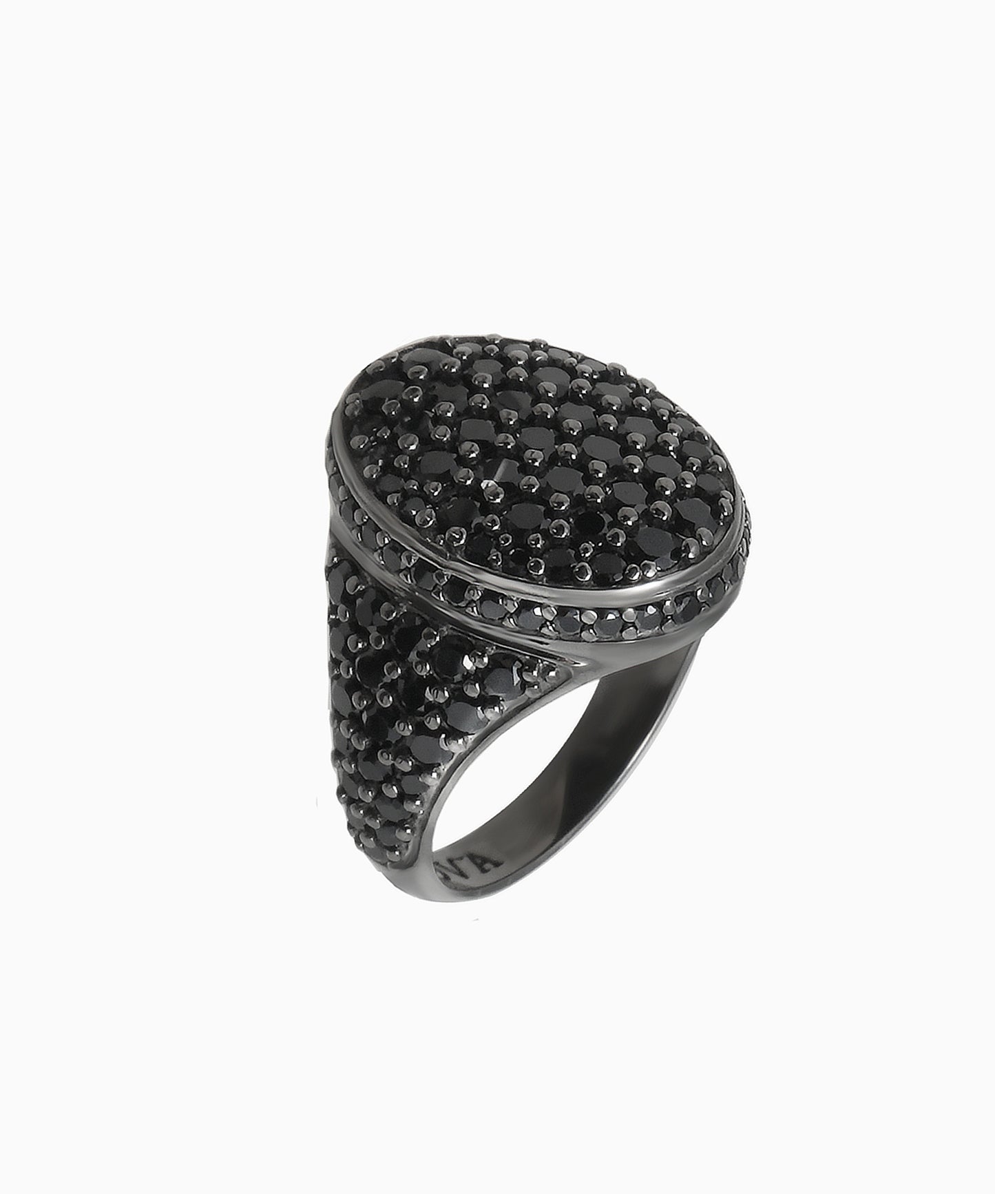Silver Signet Ring with Black Spinel