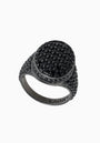 Silver Signet Ring with Black Spinel