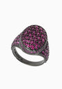 Silver Signet Ring with Red Corundum