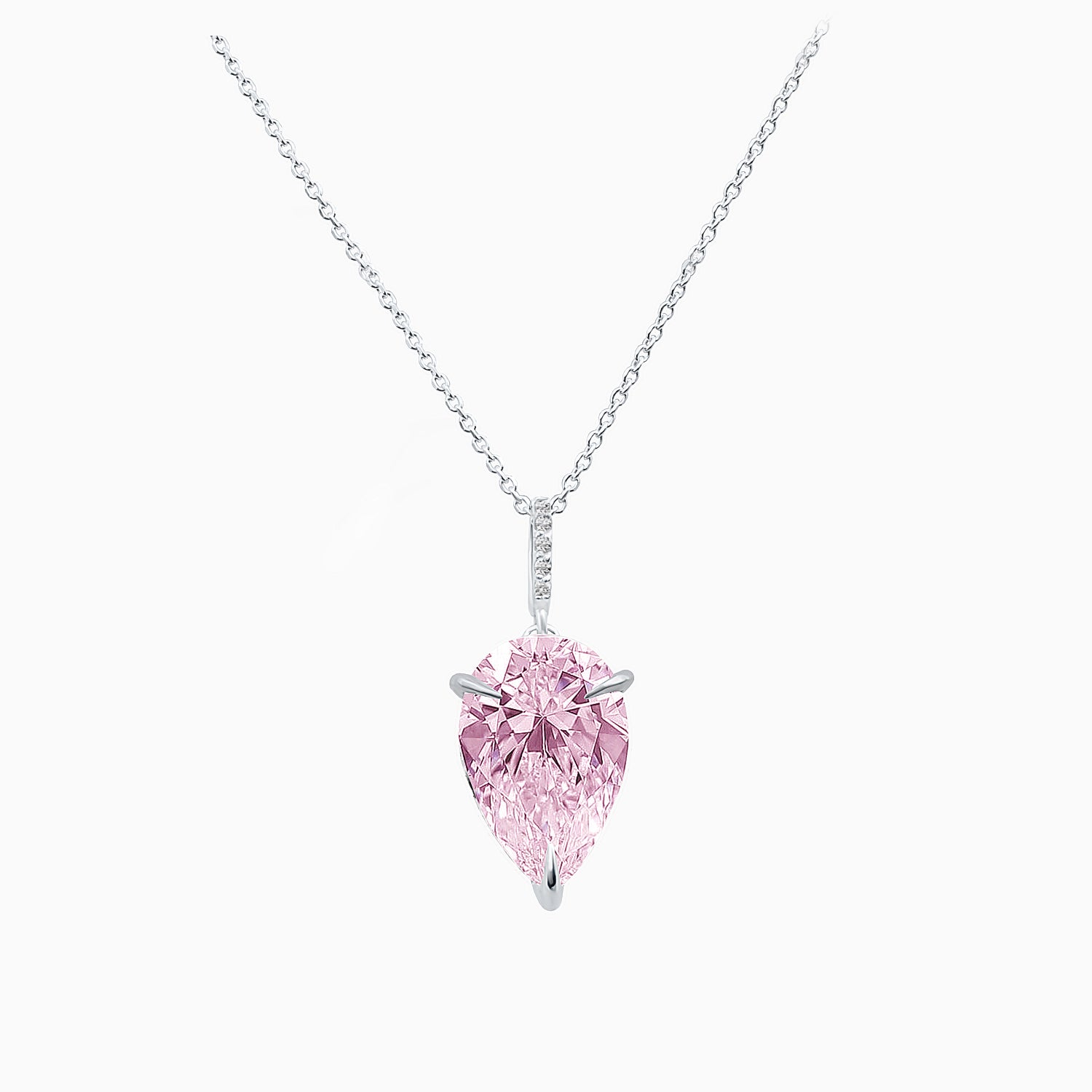 Fancy Pink Fabulite Silver Pendant