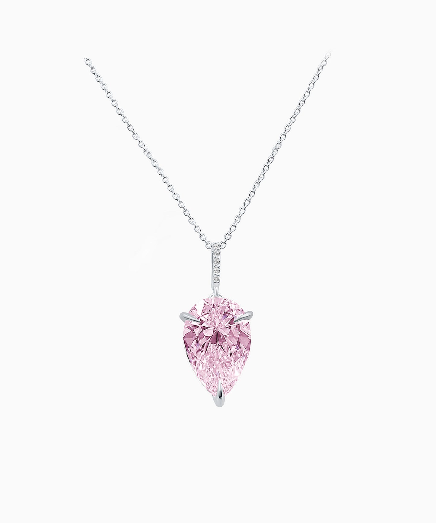 Fancy Pink Fabulite Silver Pendant
