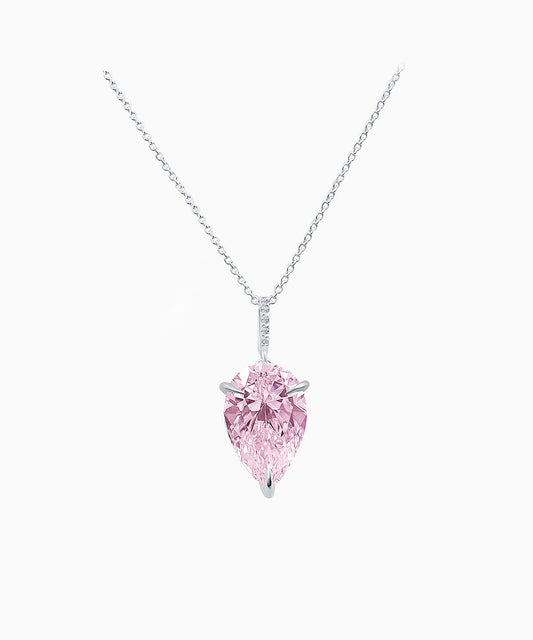 Fancy Pink Fabulite Silver Pendant