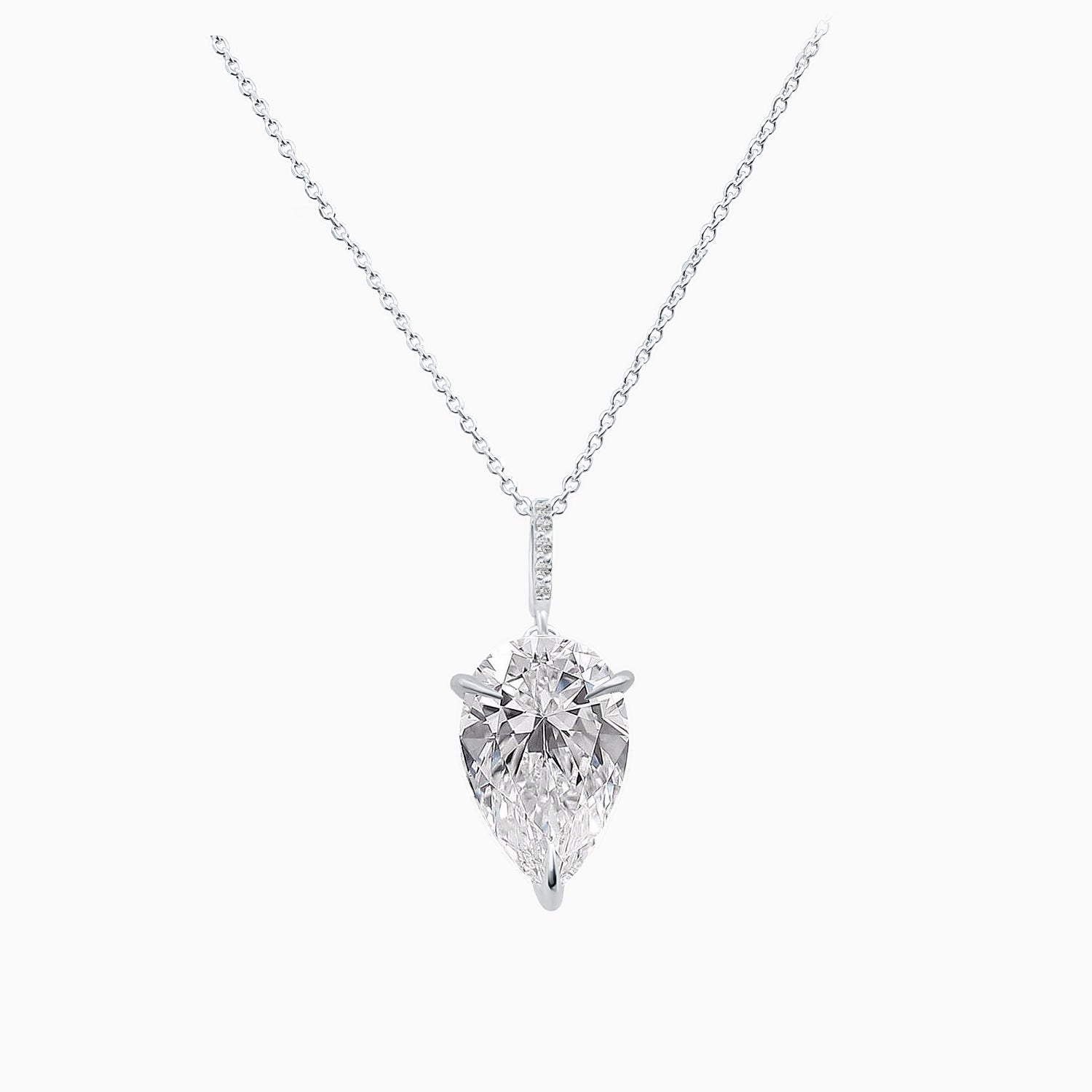 Pear-Cut Fabulite Silver Pendant