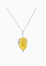 Pear-Cut Fancy Yellow Fabulite Silver Pendant