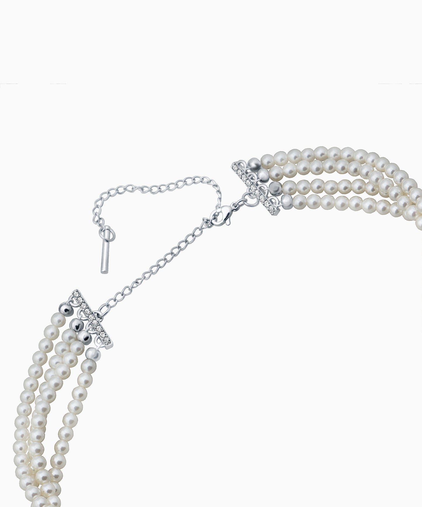 Silver Choker Necklace with Emerald Quartz and Cubic Zirconia