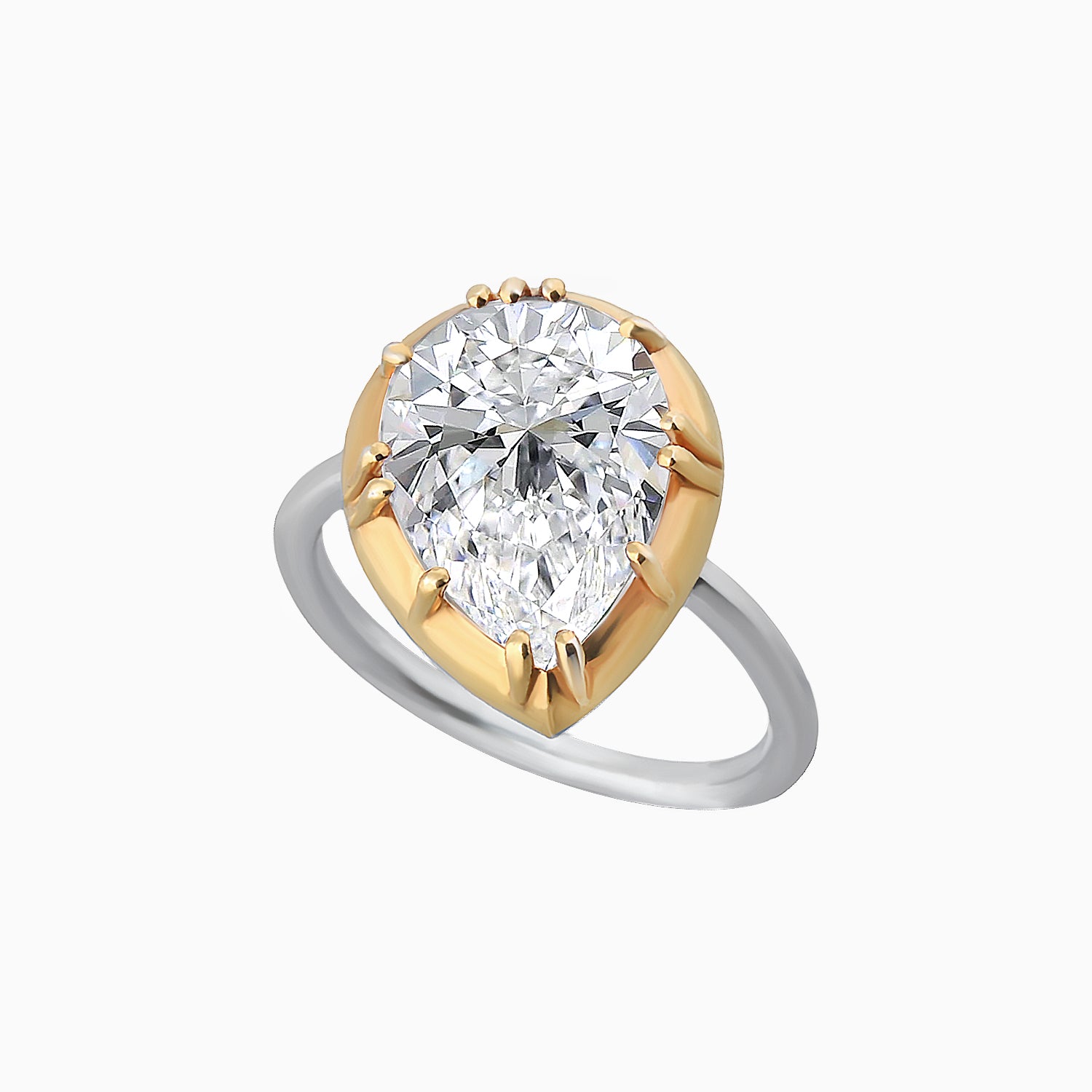 Pear-Cut Zircon Ring in Sterling Silver